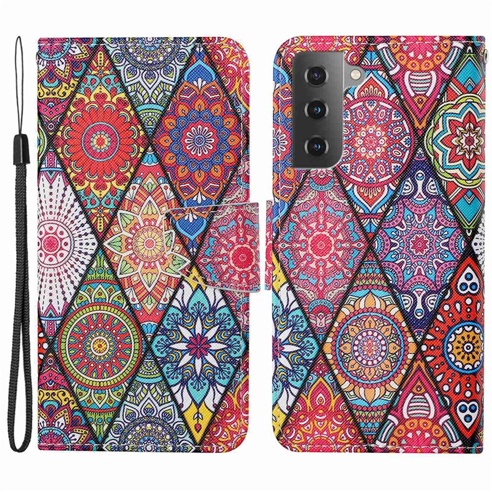Galaxy S23 Wallet-Hülle – Musterdruck, mit Ständer & Riemen