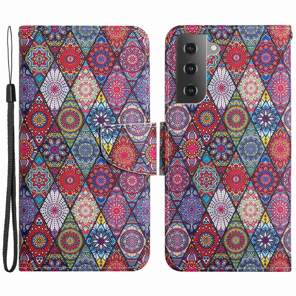 Galaxy S23 Wallet-Hülle – Musterdruck, mit Ständer & Riemen