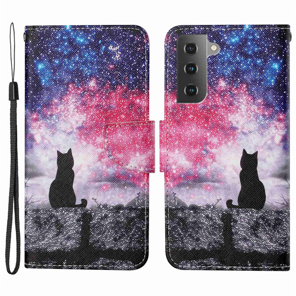 Galaxy S23 Wallet-Hülle – Musterdruck, mit Ständer & Riemen