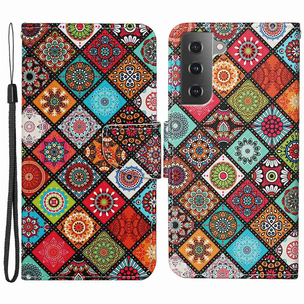 Galaxy S23 Wallet-Hülle – Musterdruck, mit Ständer & Riemen