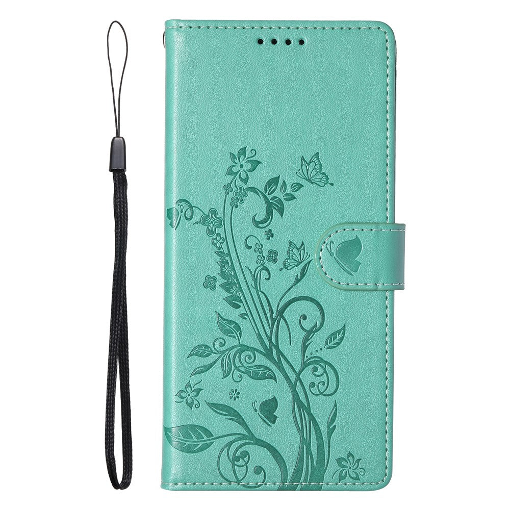 Galaxy S25 FE Wallet-Hülle – Schmetterling & Blumen Design