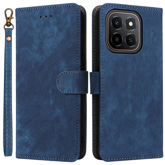Honor X6c 4G Wallet-Handyhülle – RFID-blockierende PU-Leder- mit Ständer und Riemen