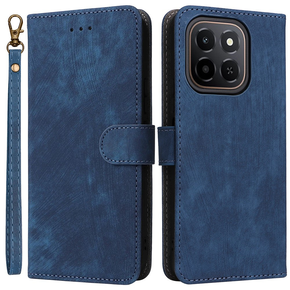 For Honor X6c 4G Case Wallet RFID Blocking PU Leather Phone Cover Stand with Strap