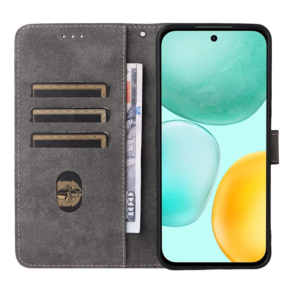 For Honor X6c 4G Case Wallet RFID Blocking PU Leather Phone Cover Stand with Strap