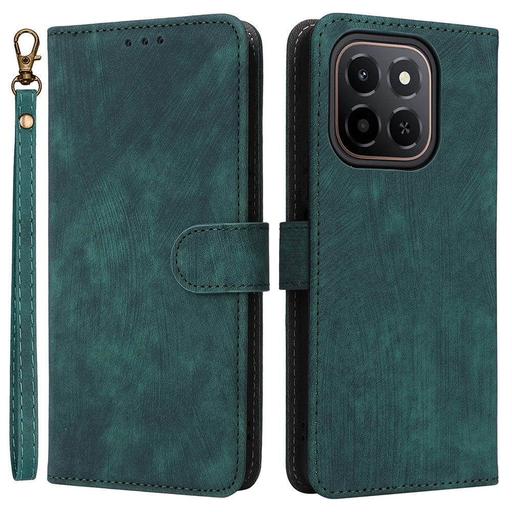 For Honor X6c 4G Case Wallet RFID Blocking PU Leather Phone Cover Stand with Strap