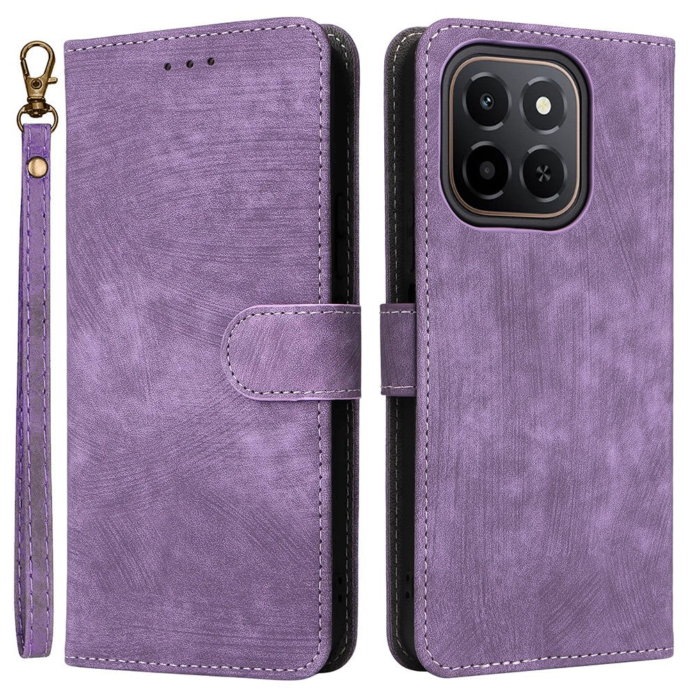 For Honor X6c 4G Case Wallet RFID Blocking PU Leather Phone Cover Stand with Strap