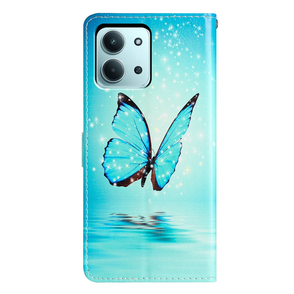 For Xiaomi Redmi 15C 5G (EU) (173mm) / 15C 4G (EU) (173mm) Wallet Case PU Leather Pattern Printing Stand Phone Cover with Strap