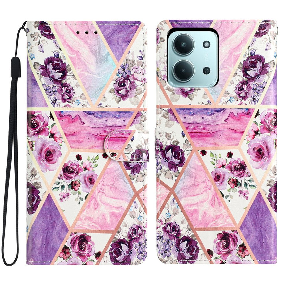 For Xiaomi Redmi 15C 5G (EU) (173mm) / 15C 4G (EU) (173mm) Wallet Case PU Leather Pattern Printing Stand Phone Cover with Strap