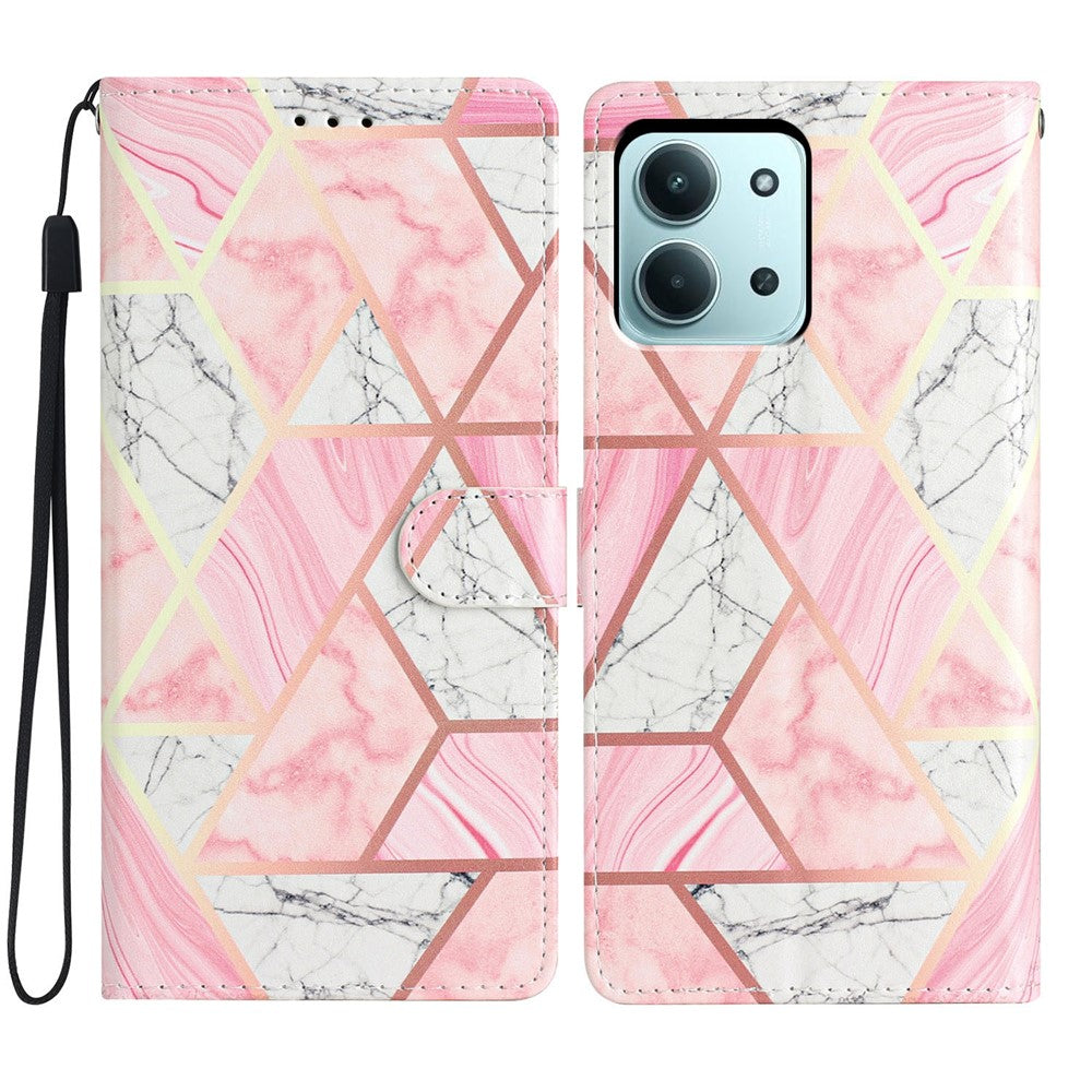 For Xiaomi Redmi 15C 5G (EU) (173mm) / 15C 4G (EU) (173mm) Wallet Case PU Leather Pattern Printing Stand Phone Cover with Strap