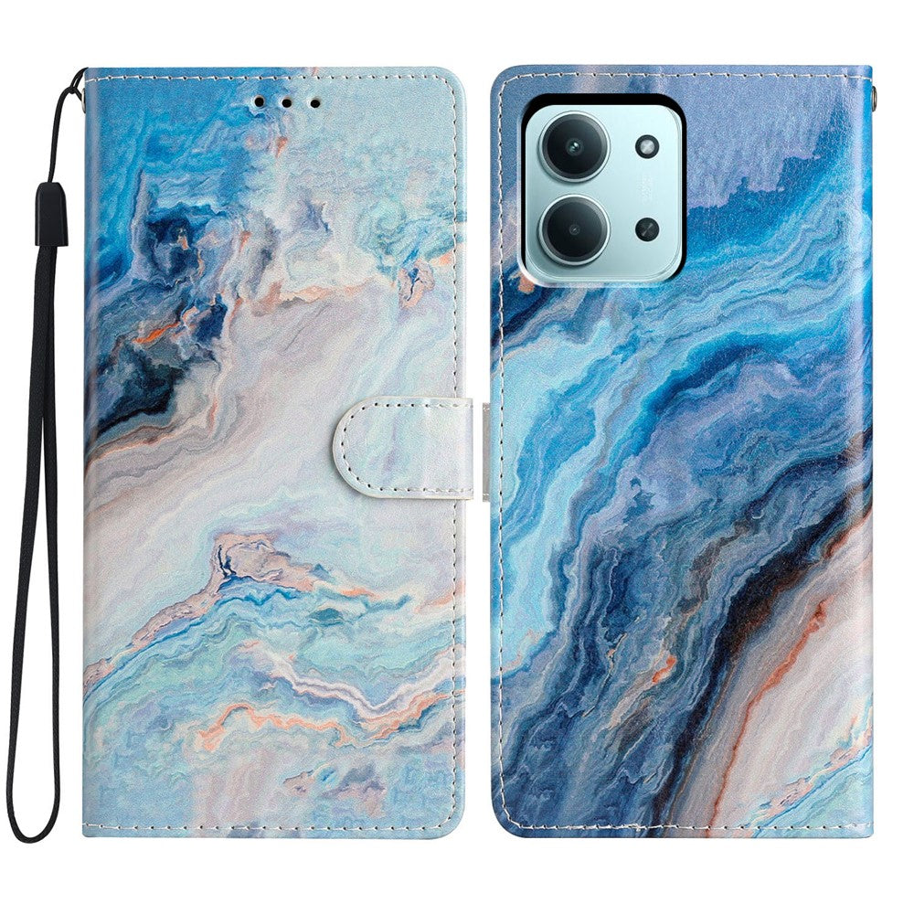 For Xiaomi Redmi 15C 5G (EU) (173mm) / 15C 4G (EU) (173mm) Wallet Case PU Leather Pattern Printing Stand Phone Cover with Strap