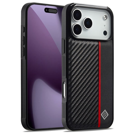 iPhone 17 Pro Max Stoßfeste Hülle - Carbonfaser-Optik