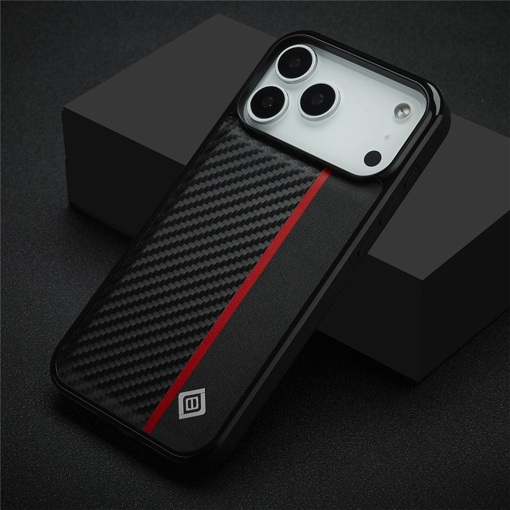 iPhone 17 Pro Max Stoßfeste Hülle - Carbonfaser-Optik