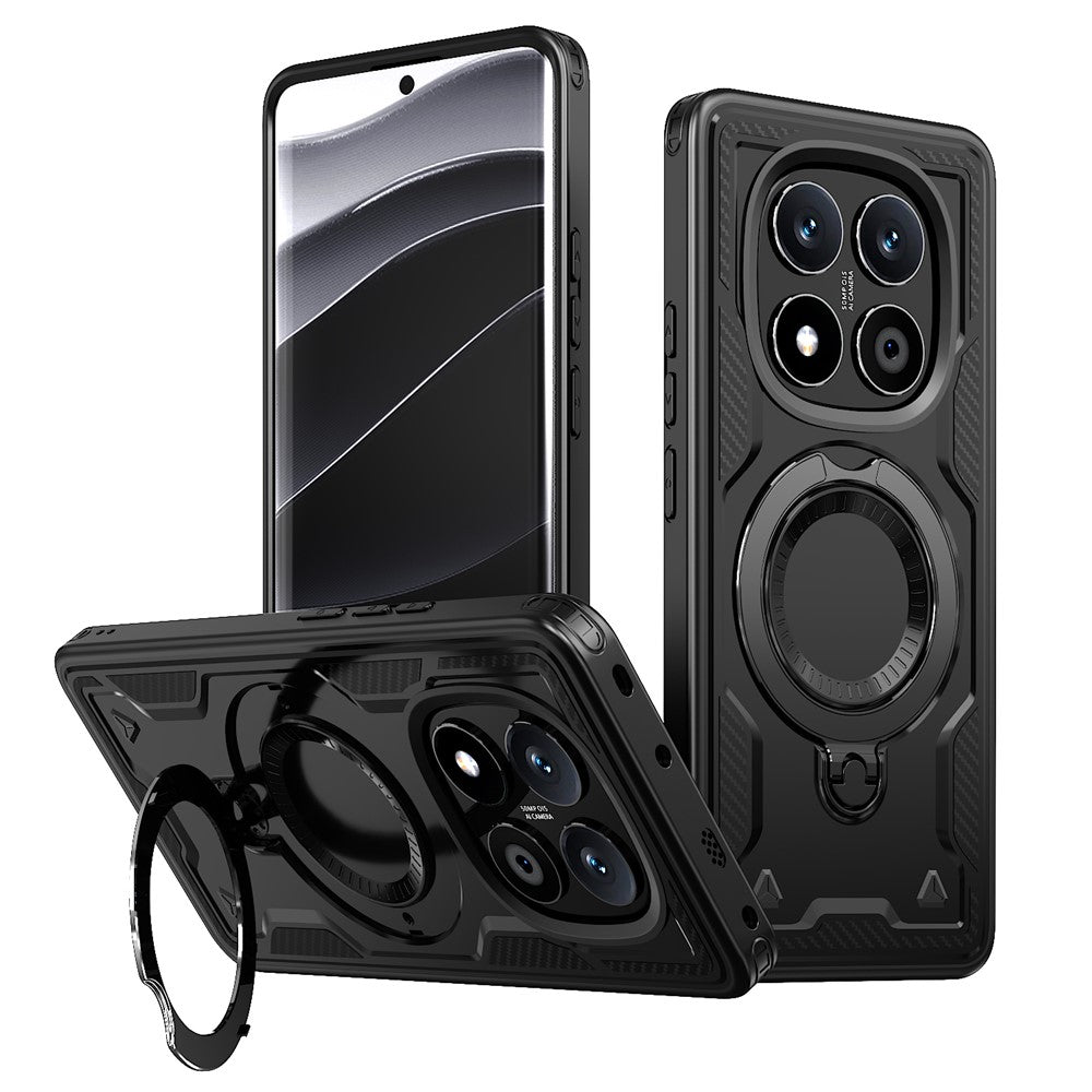 For Xiaomi Poco X7 5G / Redmi Turbo 4 Pro 5G Case Magnetic Case Military Protection PC + TPU Kickstand Phone Cover