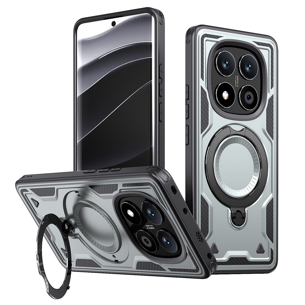 For Xiaomi Poco X7 5G / Redmi Turbo 4 Pro 5G Case Magnetic Case Military Protection PC + TPU Kickstand Phone Cover