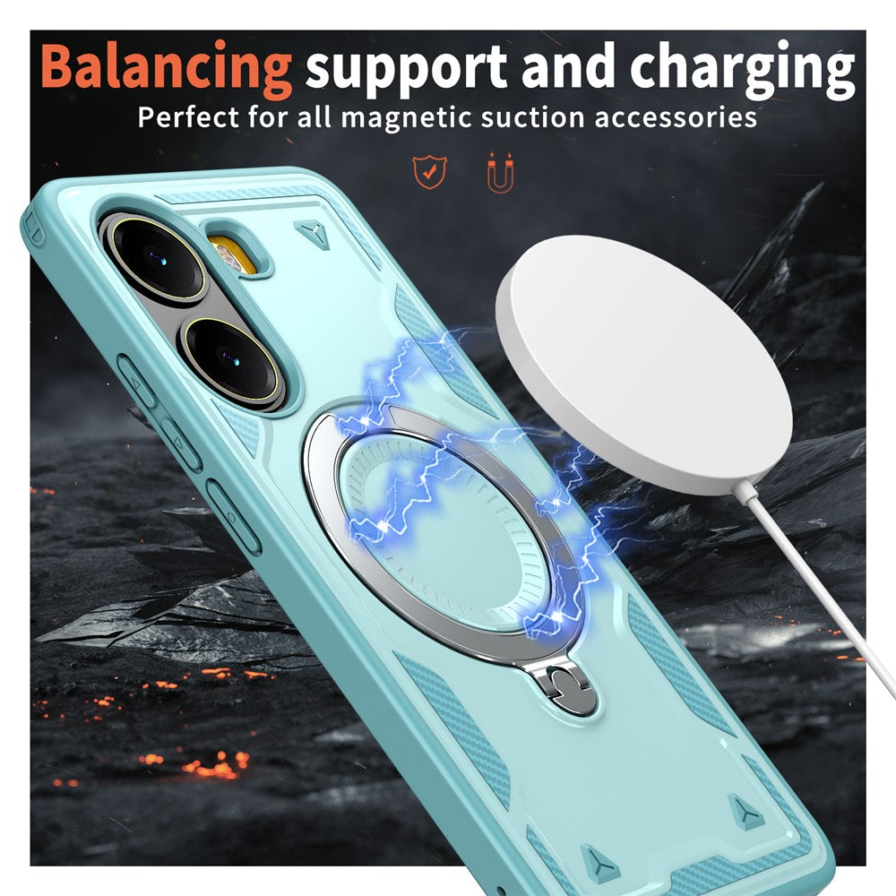 For Xiaomi Poco X7 Pro 5G / Redmi Turbo 4 5G Magnetic Case Military Protection PC + TPU Kickstand Phone Cover