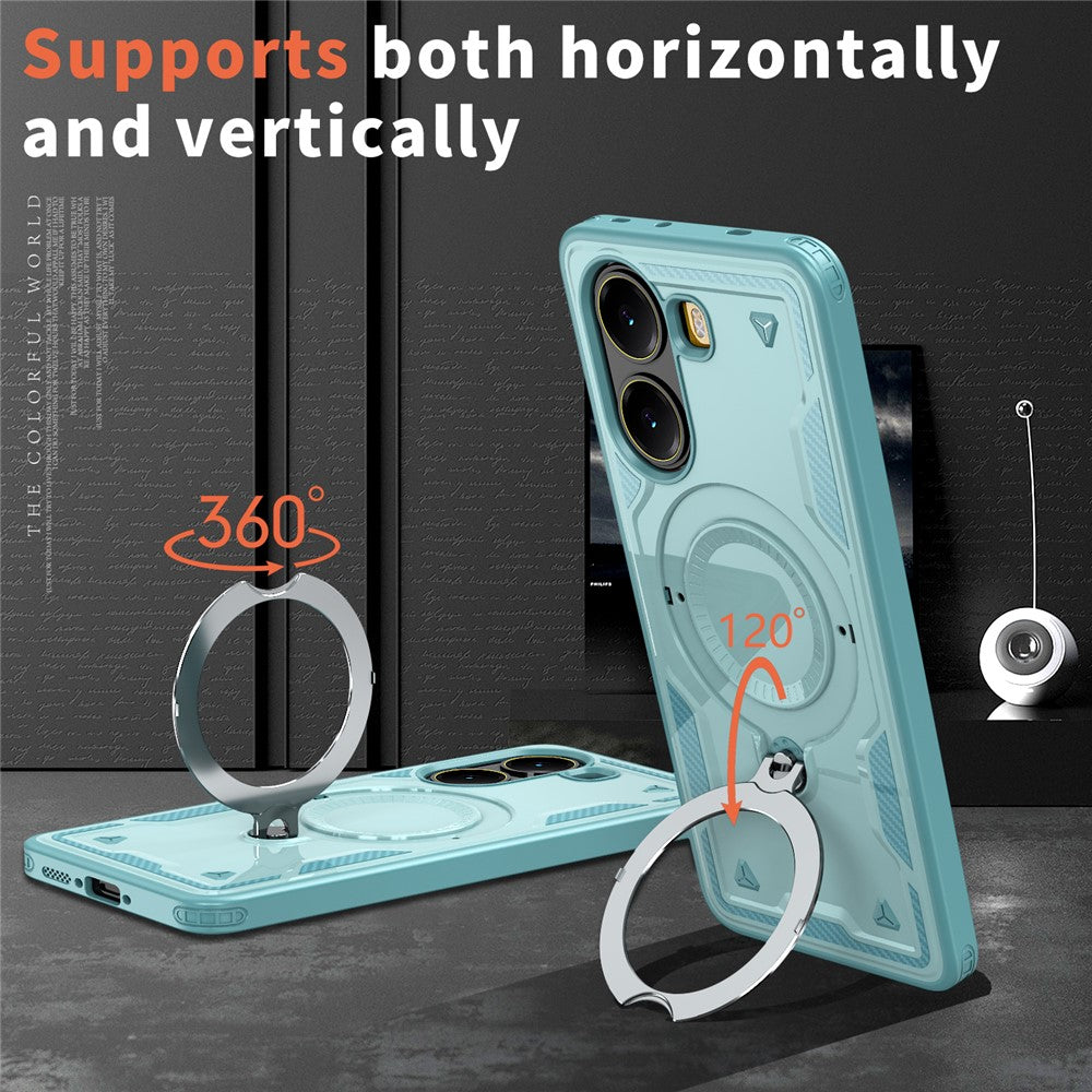 For Xiaomi Poco X7 Pro 5G / Redmi Turbo 4 5G Magnetic Case Military Protection PC + TPU Kickstand Phone Cover