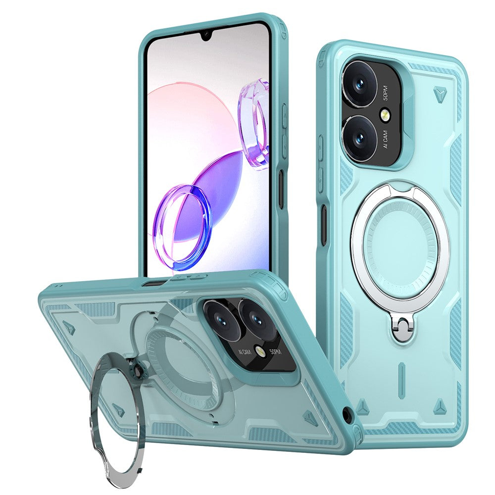 Magnetic Case For Xiaomi Redmi 13C 4G / 5G / 13R 5G / Poco C65 4G / M6 5G Military Protection PC + TPU Kickstand Phone Cover