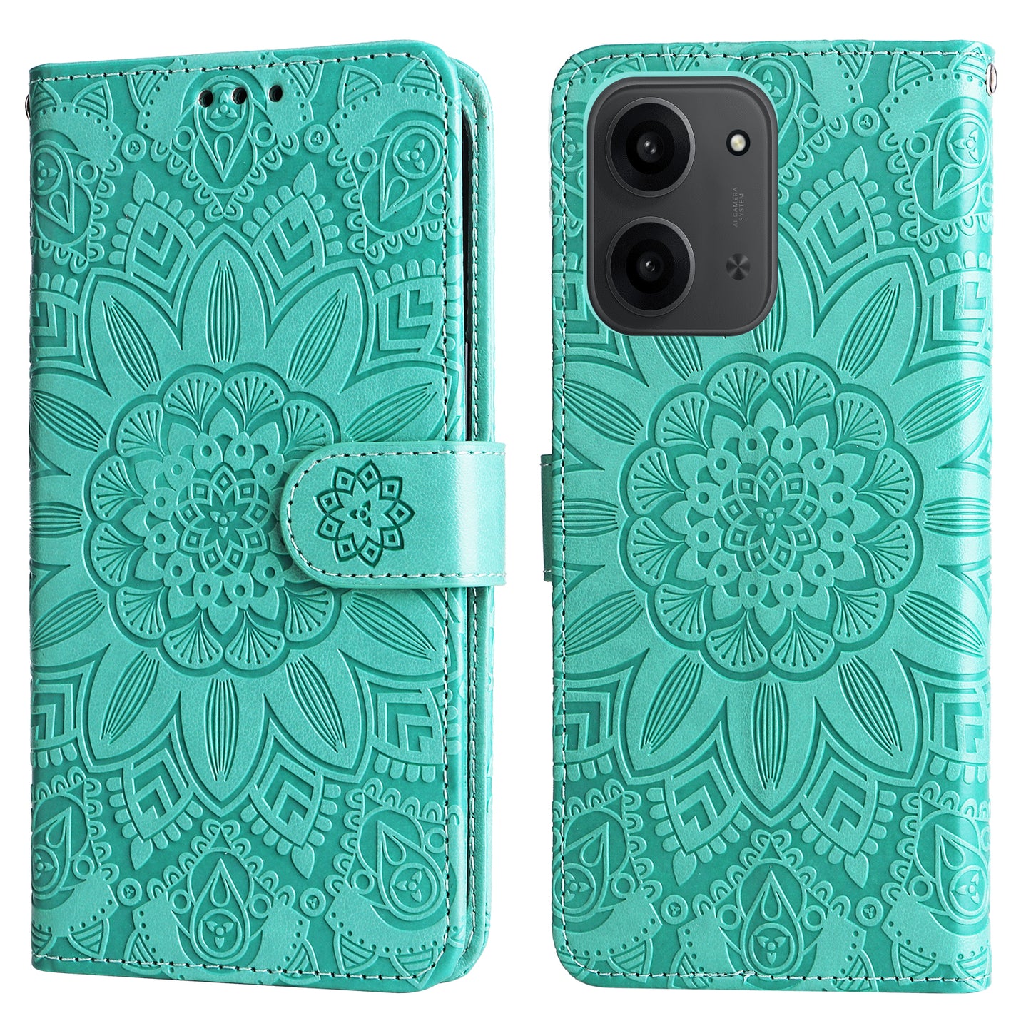 For Xiaomi Redmi 15C 5G (EU) (173mm) / 15C 4G (EU) (173mm) Case Sunflower Imprint Leather Wallet Phone Cover