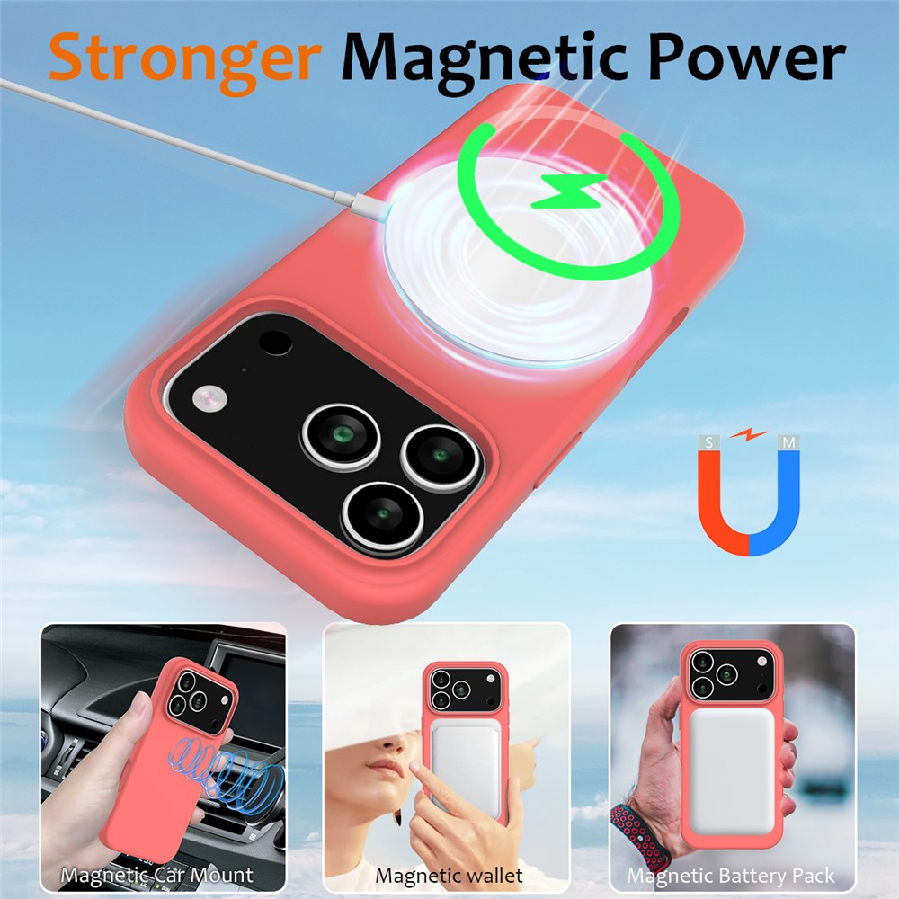 iPhone 17 Pro Magnetische Silikonhülle – Stoßfest