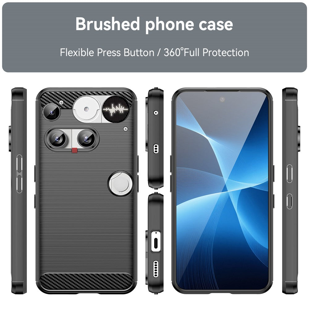 For Nothing Phone (3) 5G Case Protective Phone Cover Carbon Fiber Texture Brushed