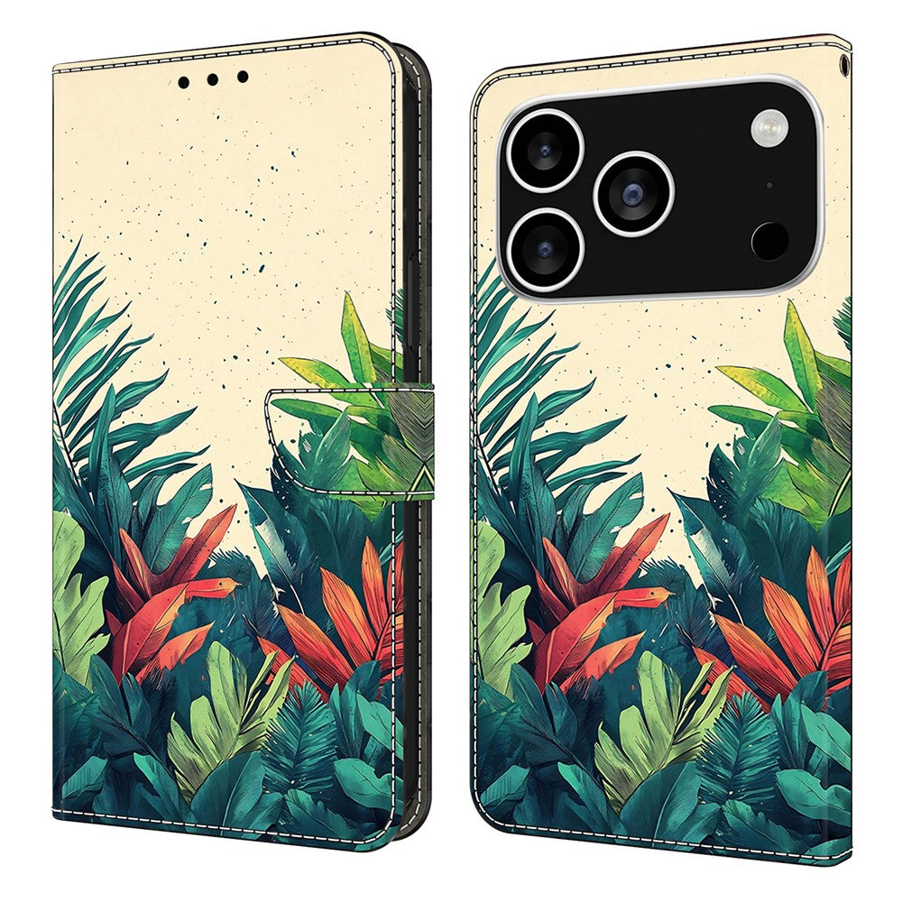 For iPhone 18 Pro / 17 Pro Wallet Case Pattern Printing PU Leather Flip Stand Phone Cover