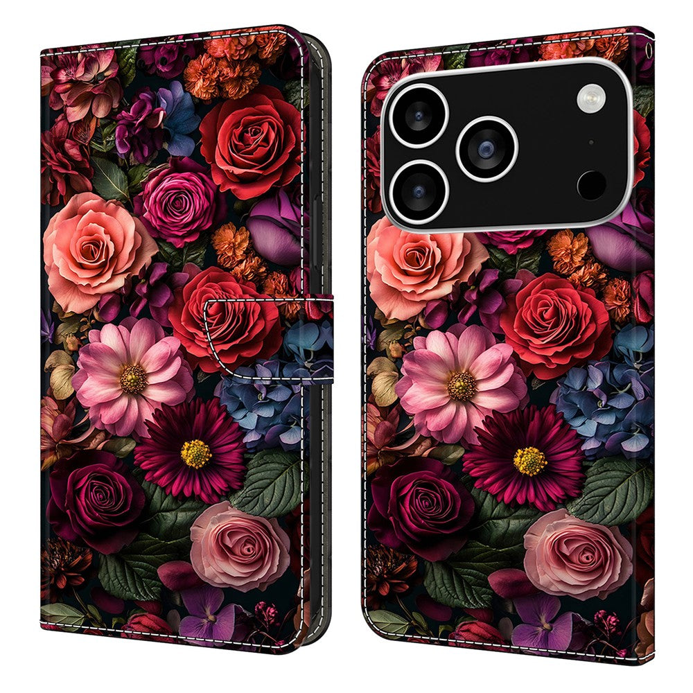 For iPhone 18 Pro / 17 Pro Wallet Case Pattern Printing PU Leather Flip Stand Phone Cover