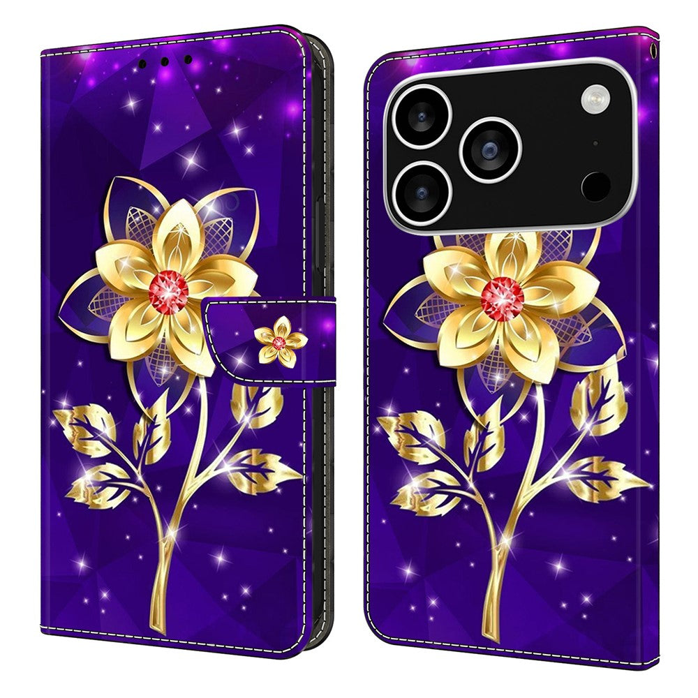 For iPhone 18 Pro Max / 17 Pro Max Wallet Case Pattern Printing PU Leather Flip Stand Phone Cover