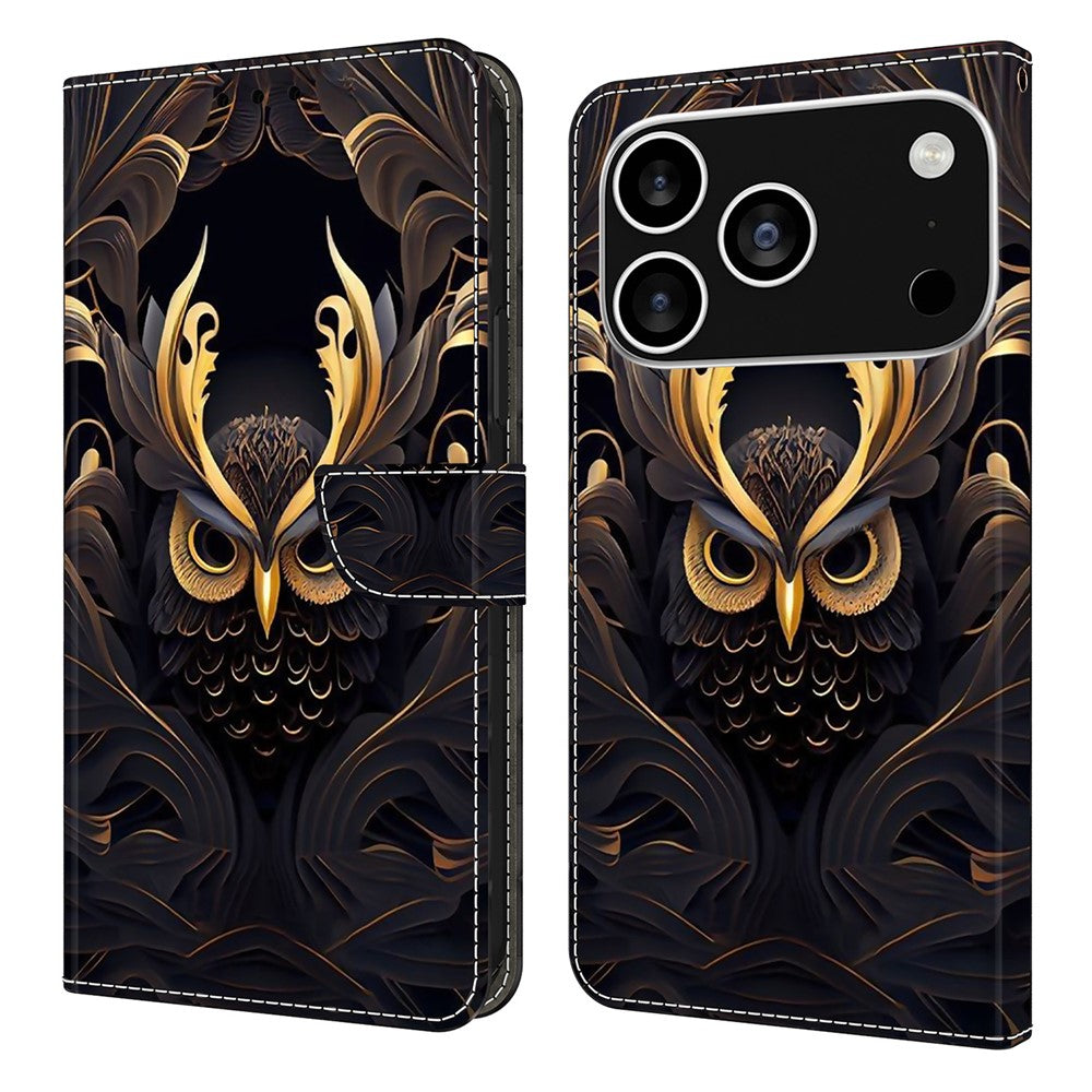For iPhone 18 Pro Max / 17 Pro Max Wallet Case Pattern Printing PU Leather Flip Stand Phone Cover