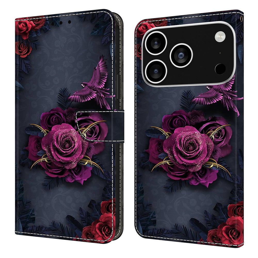 For iPhone 18 Pro Max / 17 Pro Max Wallet Case Pattern Printing PU Leather Flip Stand Phone Cover