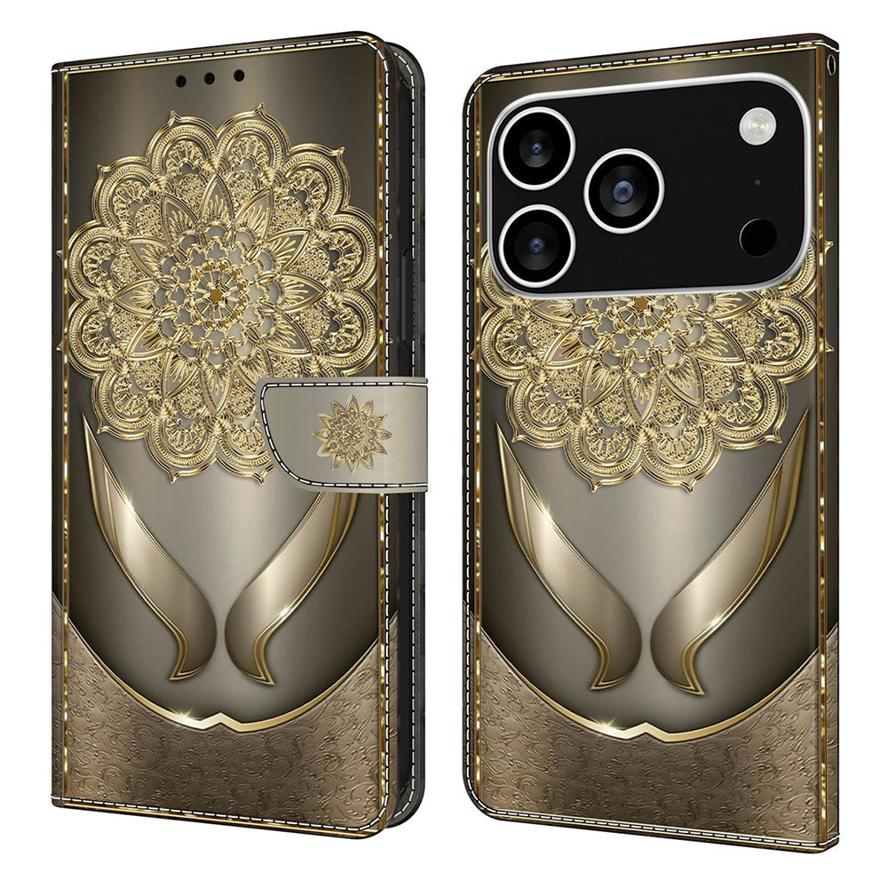 For iPhone 18 Pro Max / 17 Pro Max Wallet Case Pattern Printing PU Leather Flip Stand Phone Cover