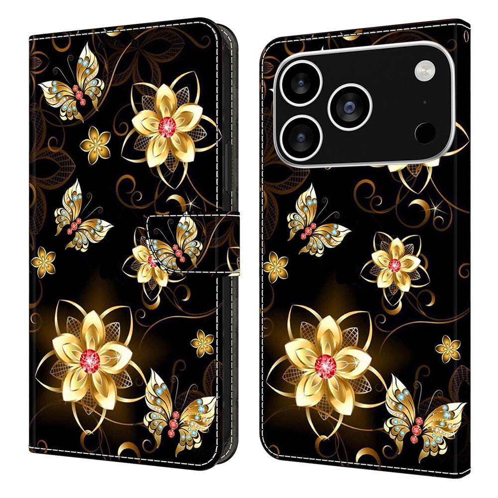 For iPhone 18 Pro Max / 17 Pro Max Wallet Case Pattern Printing PU Leather Flip Stand Phone Cover