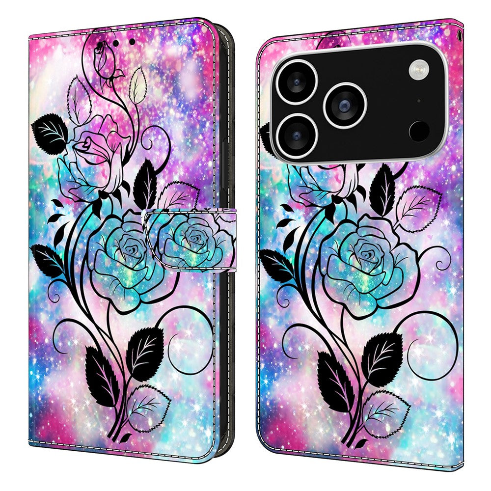 For iPhone 18 Pro Max / 17 Pro Max Wallet Case Pattern Printing PU Leather Flip Stand Phone Cover
