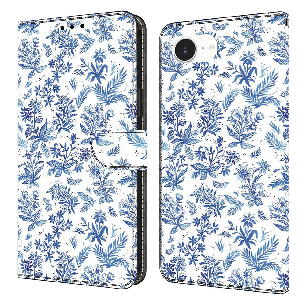 For iPhone 17e / 16e Wallet Case Pattern Printing PU Leather Flip Stand Phone Cover
