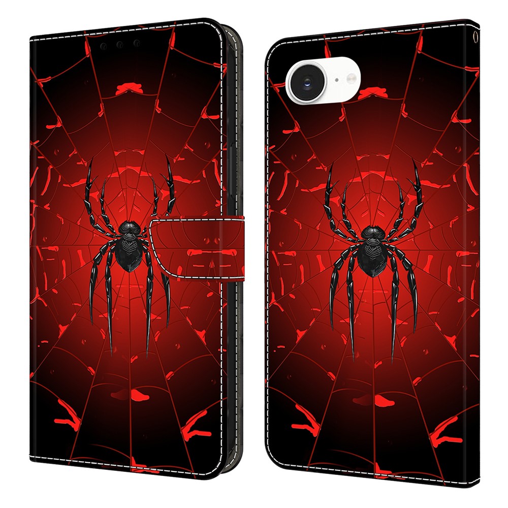 For iPhone 17e / 16e Wallet Case Pattern Printing PU Leather Flip Stand Phone Cover