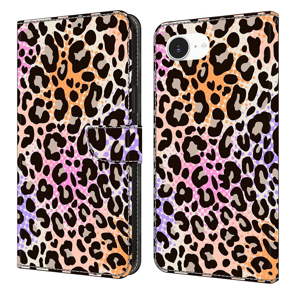 For iPhone 17e / 16e Wallet Case Pattern Printing PU Leather Flip Stand Phone Cover