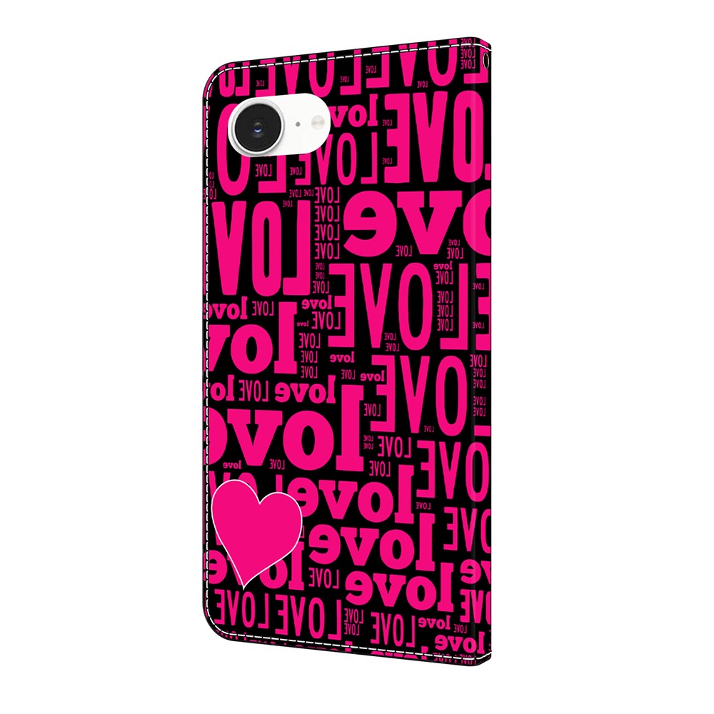 For iPhone 17e / 16e Wallet Case Pattern Printing PU Leather Flip Stand Phone Cover