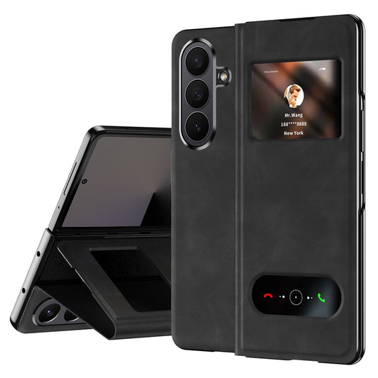 Galaxy Z Fold7 5G – Handyhülle aus Kunststoff und PU-Leder, mit Ständer