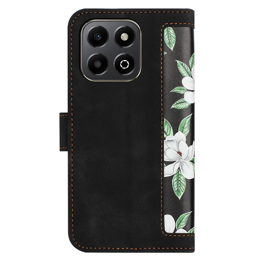 Honor 400 Smart 5G / 4G / X7d 4G Wallet-Handyhülle – Aus PU-Leder, mit Blumenmuster & Kartenfächern