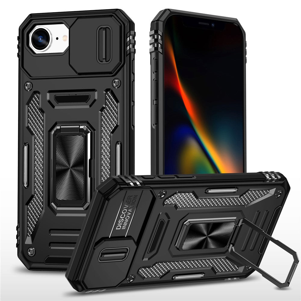 iPhone 16e Schutzhülle – mit integriertem Ständer & Schiebe-Kameraschutz