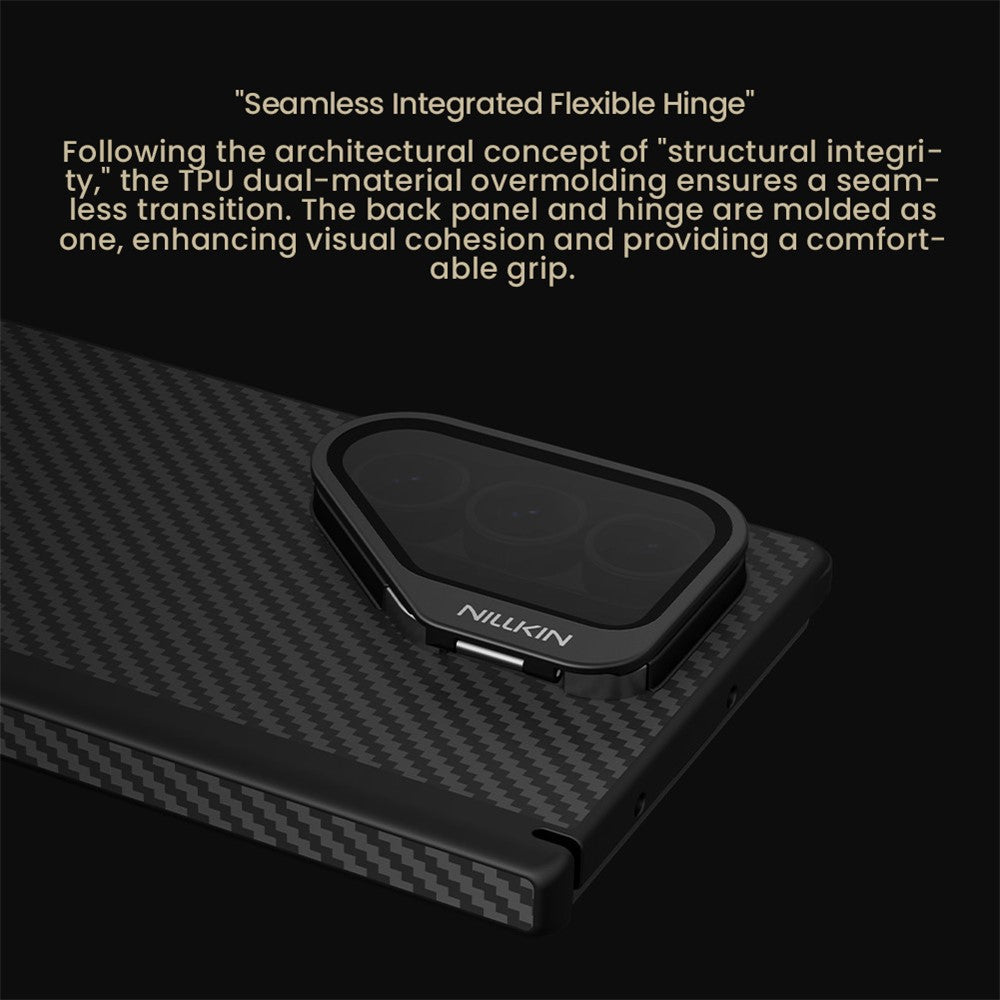 NILLKIN For Samsung Galaxy Z Fold7 5G Magnetic Case TPU + Aramid Fiber Lens Cover Kickstand Phone Cover