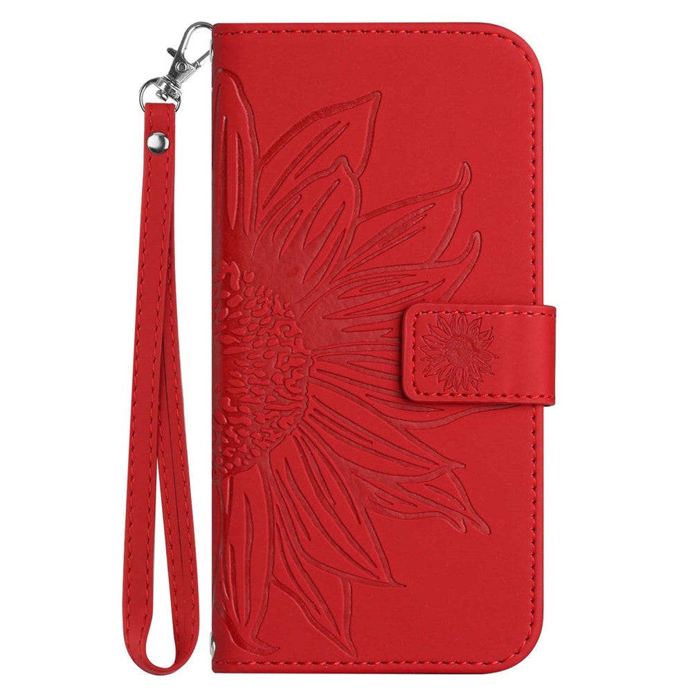 Galaxy A14 5G/4G Wallet-Hülle – Sonnenblume aufgedruckt, mit Ständer & Riemen