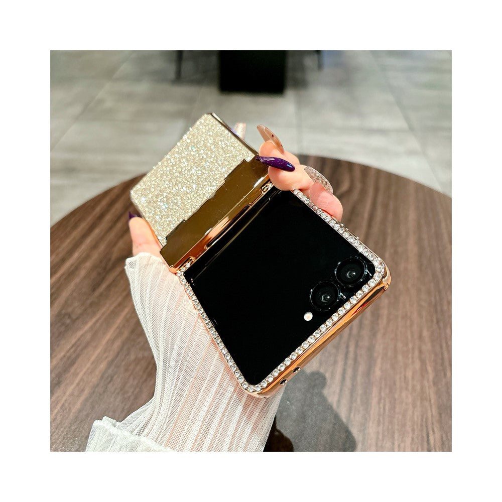 For Samsung Galaxy Z Flip7 5G Case Hinge Protection Rhinestone Glitter PC Phone Cover