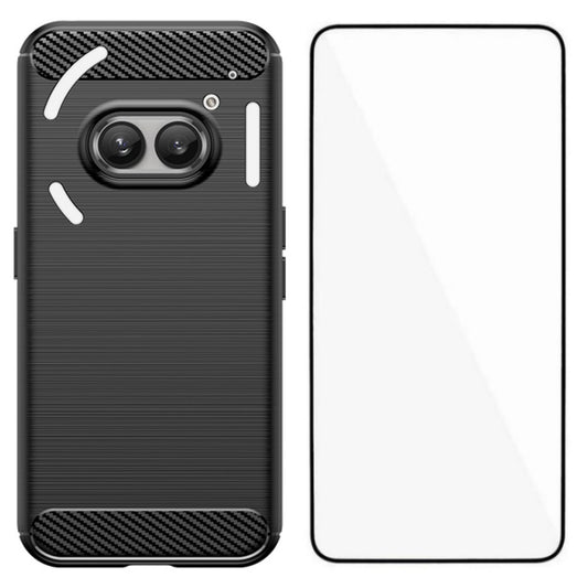 Nothing Phone (2a) Transparente Handyhülle – Mit gehärtetem Glas, LS-Serie, aus TPU mit gebürsteter Textur