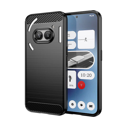 Nothing Phone (2a) Transparente Handyhülle – Mit gehärtetem Glas, LS-Serie, aus TPU mit gebürsteter Textur