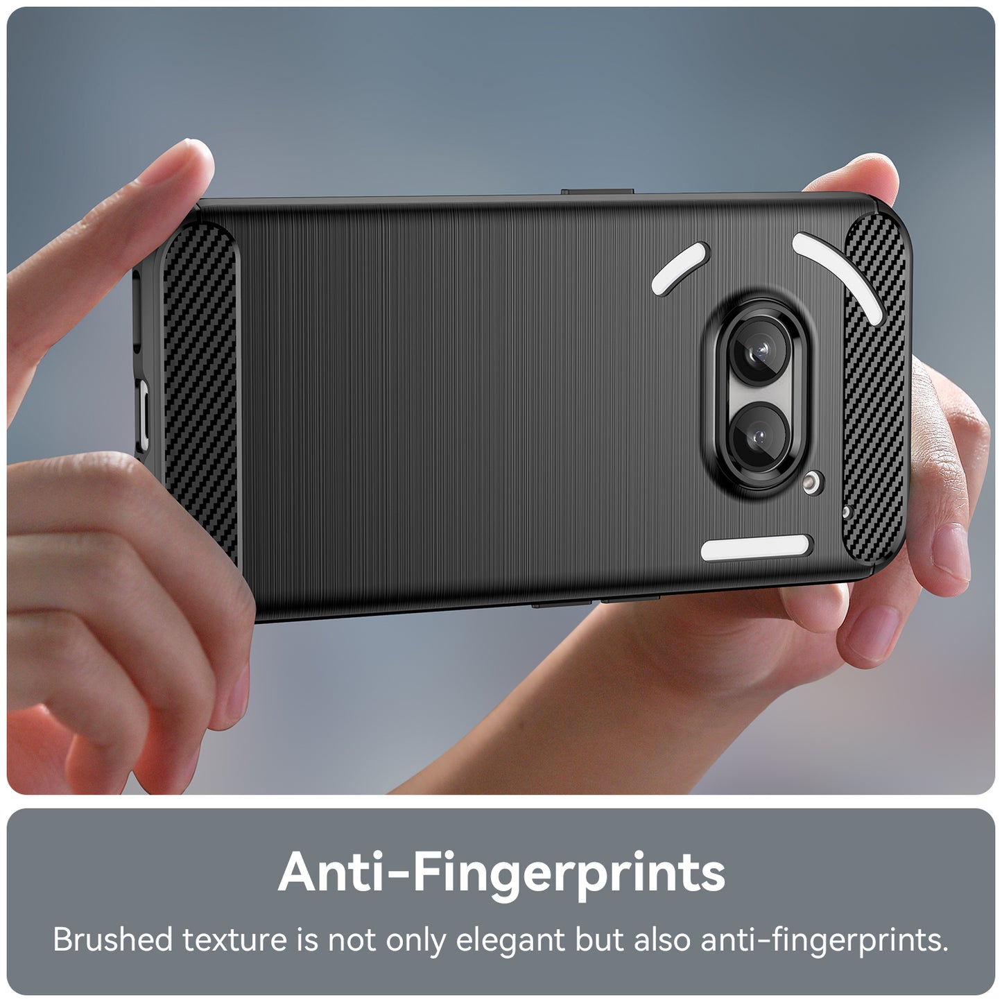 Nothing Phone (2a) Transparente Handyhülle – Mit gehärtetem Glas, LS-Serie, aus TPU mit gebürsteter Textur