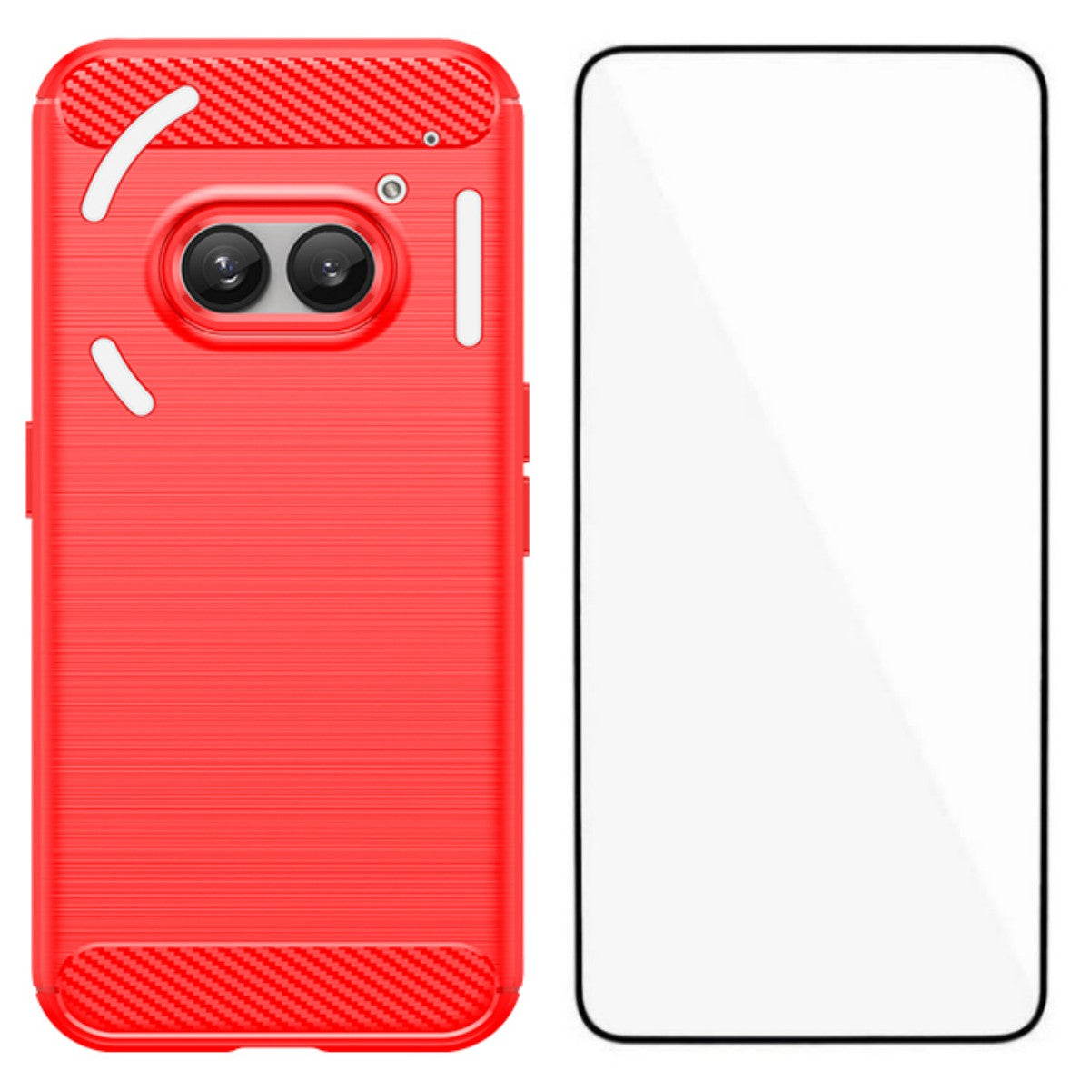 Nothing Phone (2a) Transparente Handyhülle – Mit gehärtetem Glas, LS-Serie, aus TPU mit gebürsteter Textur