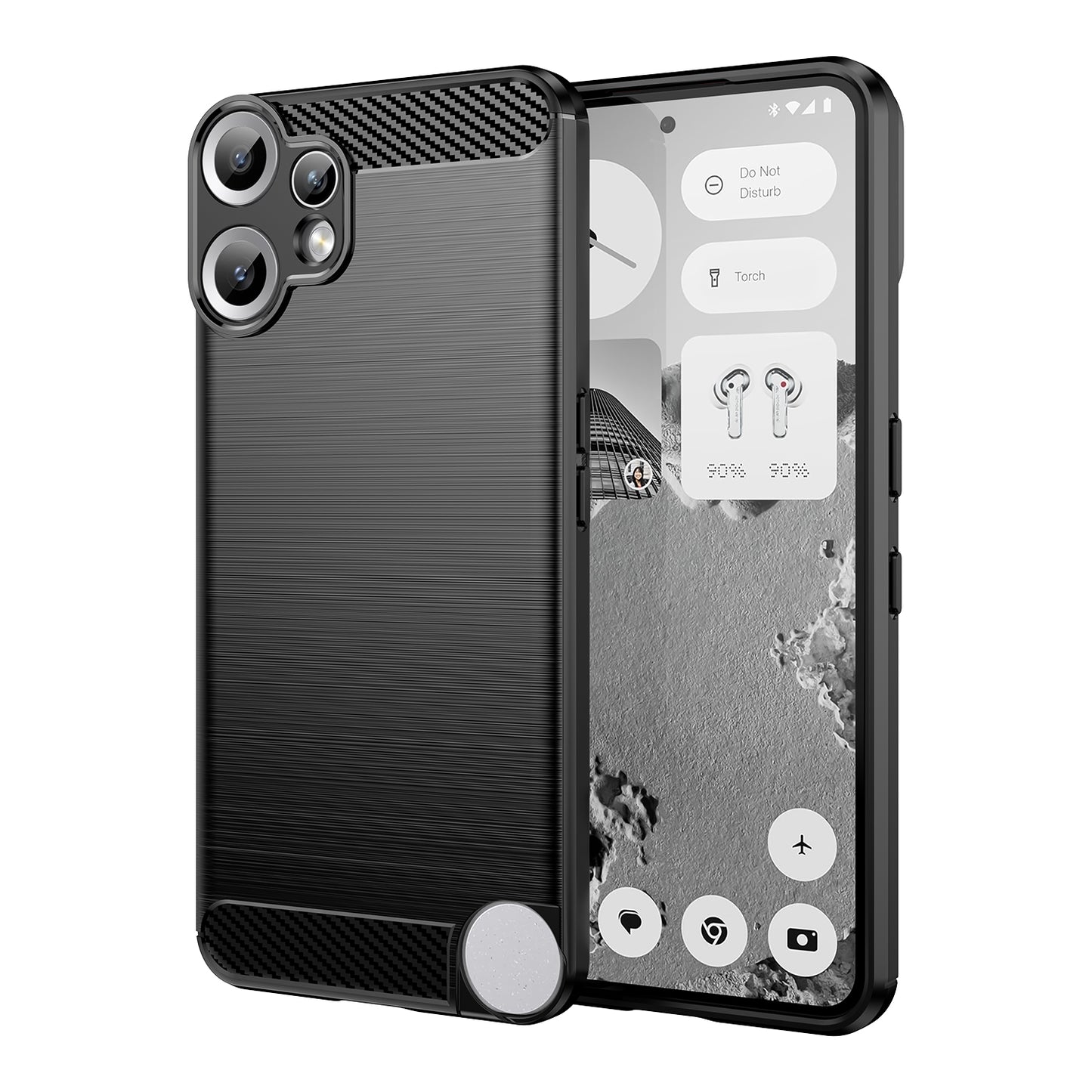 Nothing CMF Phone 2 Pro Transparente Handyhülle – Mit gehärtetem Glas, LS-Serie, aus TPU mit gebürsteter Textur