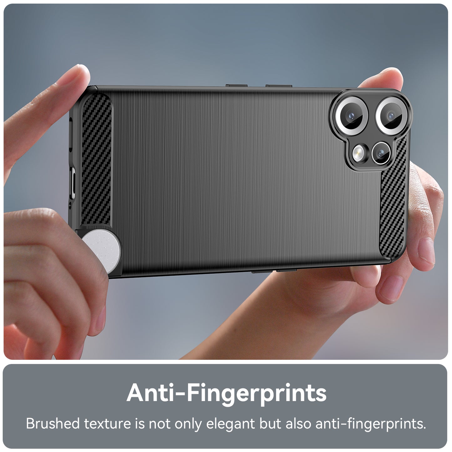 Nothing CMF Phone 2 Pro Transparente Handyhülle – Mit gehärtetem Glas, LS-Serie, aus TPU mit gebürsteter Textur