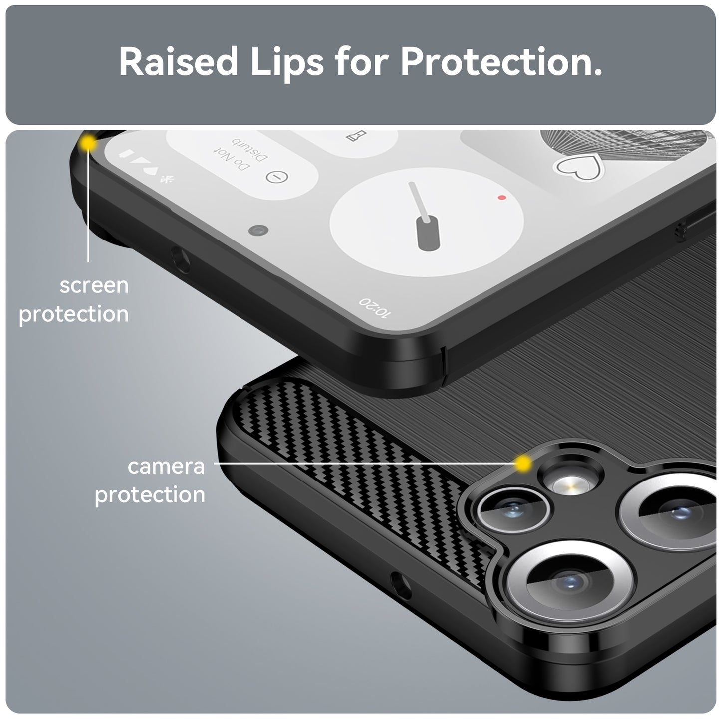 Nothing CMF Phone 2 Pro Transparente Handyhülle – Mit gehärtetem Glas, LS-Serie, aus TPU mit gebürsteter Textur