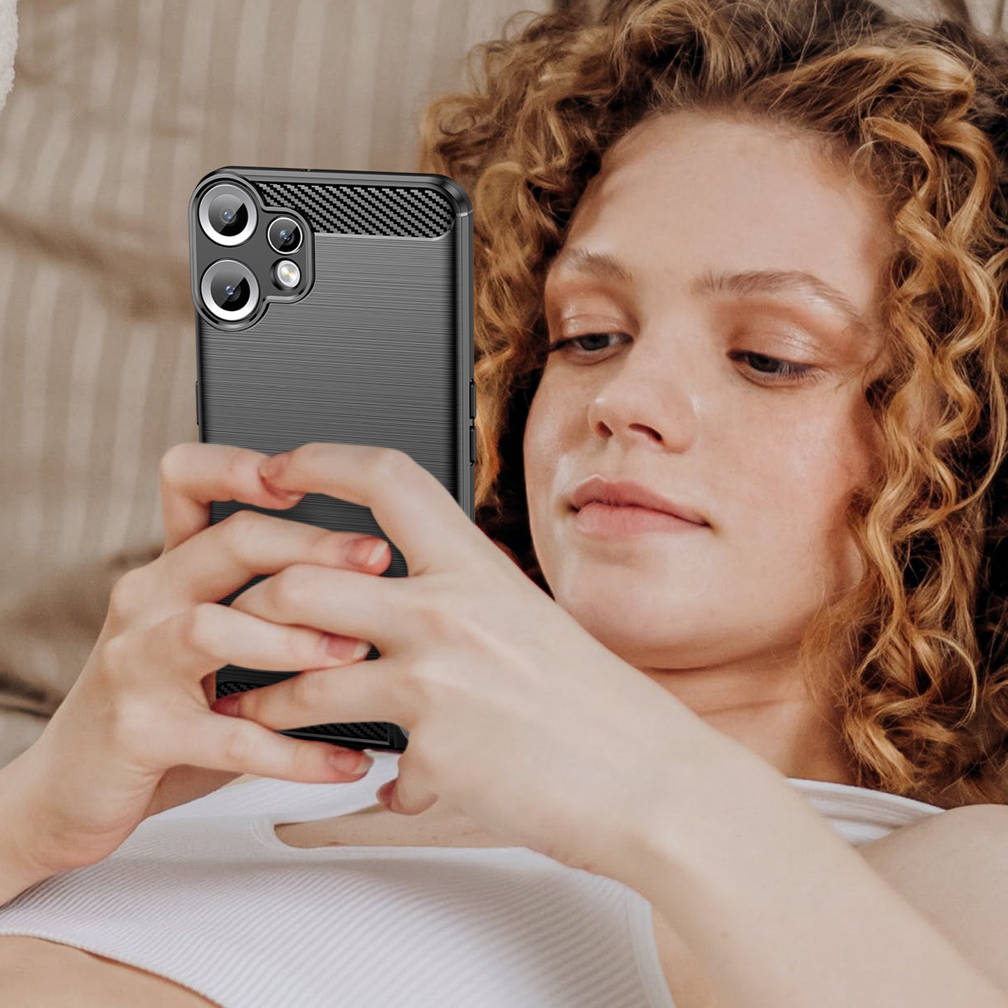 Nothing CMF Phone 2 Pro Transparente Handyhülle – Mit gehärtetem Glas, LS-Serie, aus TPU mit gebürsteter Textur